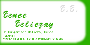 bence beliczay business card